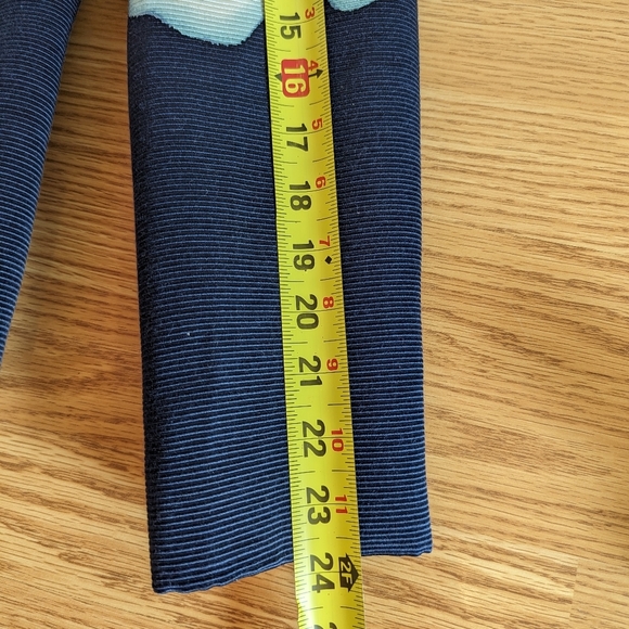 Linda Allard Ellen Tracy Blue Floral Print Zip Front Jacket Size 4 Cotton Silk - Picture 9 of 9